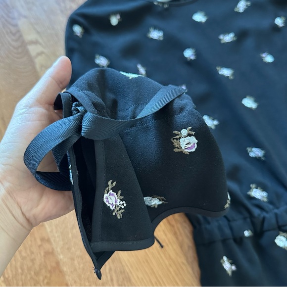 Club Monaco Floral Embroidery Romper with Pockets - Picture 4 of 7